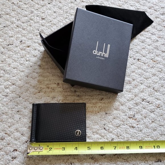 NWT - DUNHILL Black Leather Wallet with Money Clip - Picture 9 of 11